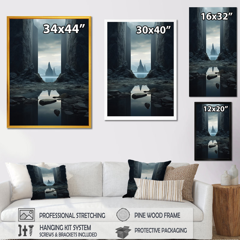 «Mind-Blowing», art mural surréalisme, Cadre photo doré simple, H 20 po x l 12 po x P 1 po