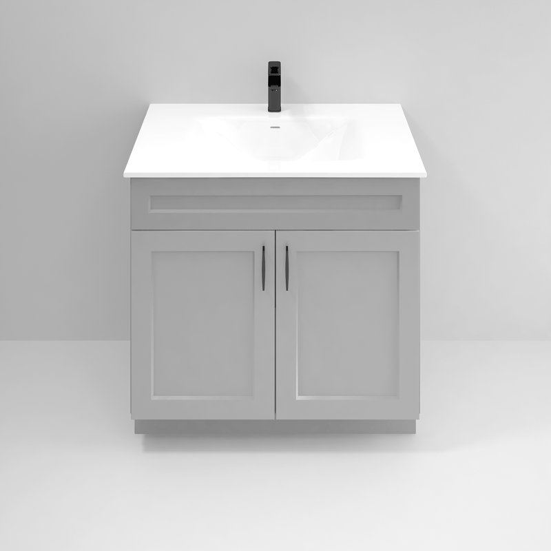 36'' Light Grey Shaker Single Bathroom Vanity Cabinet