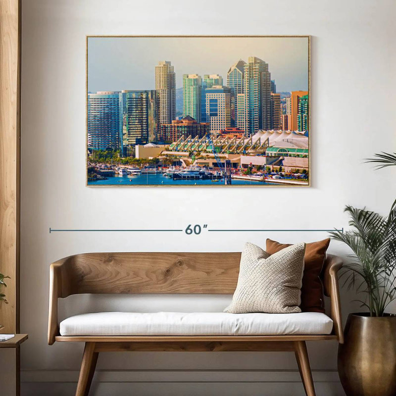 Ville de San Diego, Cadre flottant en bois naturel, 46 po x 31 po