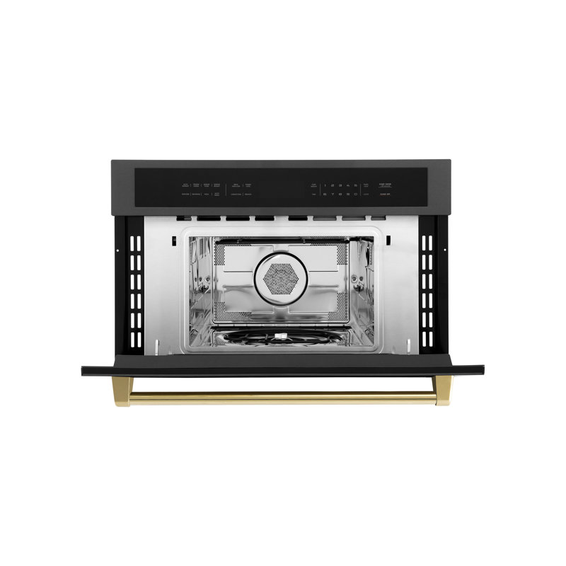 29.75" 1.6 cu ft. 1000 - Watt Convection Built-In Microwave with Sensor Cooking in Black Stainless Steel, Gold