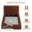 Cadre de lit rembourré Chenille Cloud pour lit simple avec tête de lit, sommier à compression, montage facile (sans sommier tapissier)-133594305-134966891