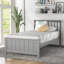 Lit plateforme en bois simple, gris