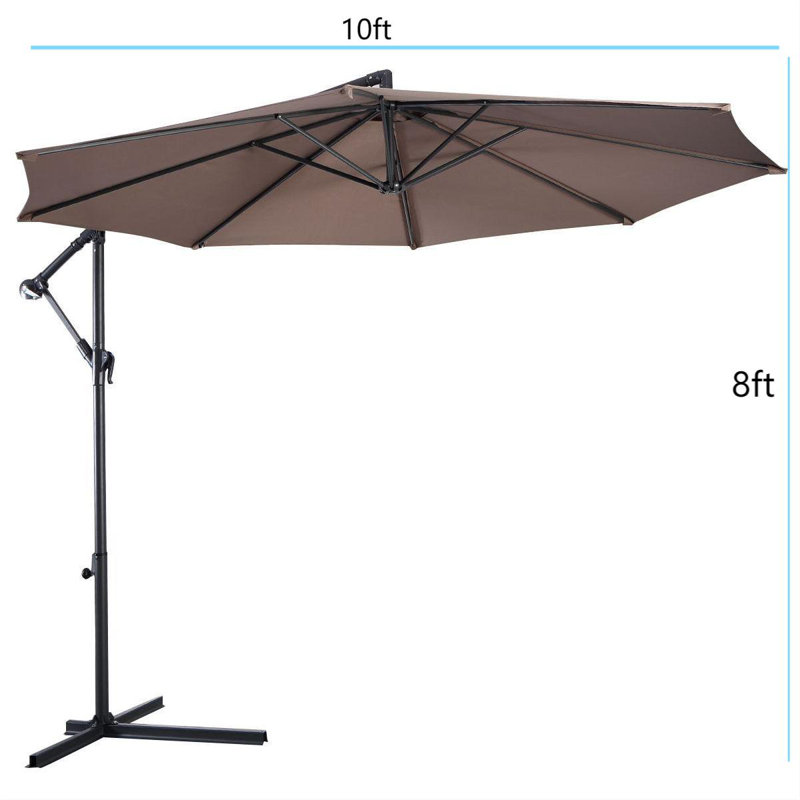 Parasol en porte-à-faux 10 pi Anaheim, Brun clair
