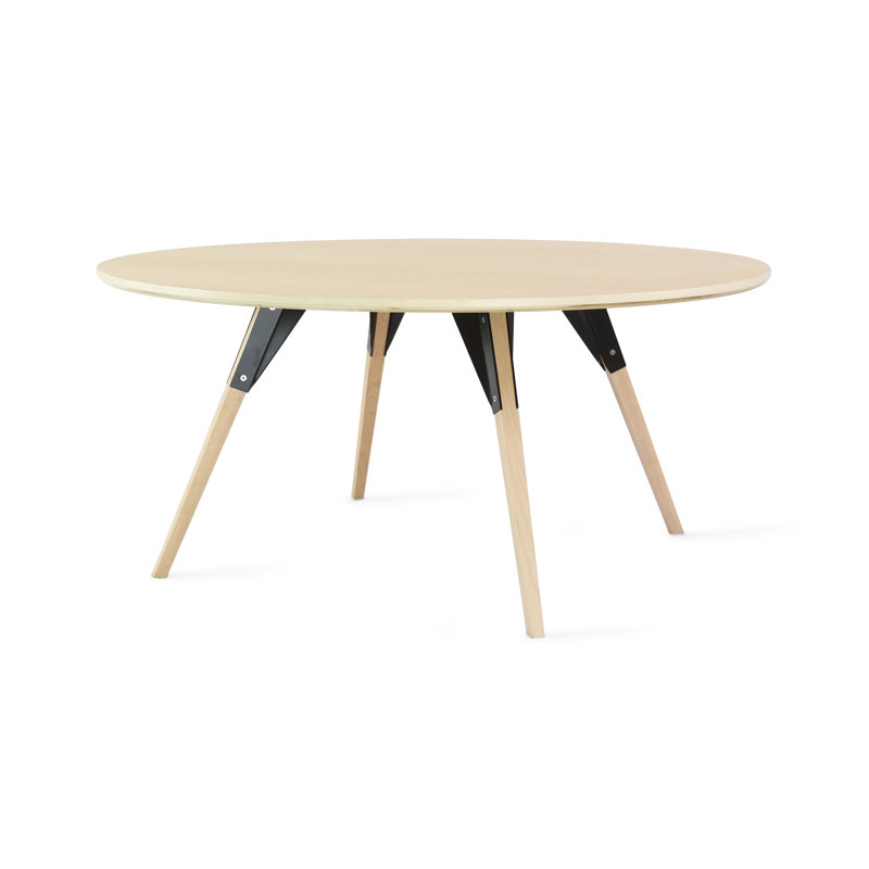 Clarke Coffee Table, 18" H x 40" L x 40" W, Maple, Maple/Black