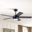  Ventilateur de plafond 46 po 5 pales moderne noir avec lumières et télécommande-539211379