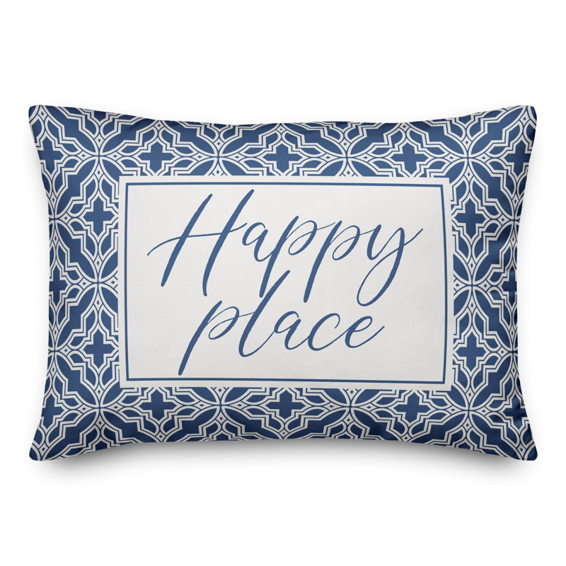  Housse de coussin rectangulaire et insert Happy Place Quatrefoils, Bleu