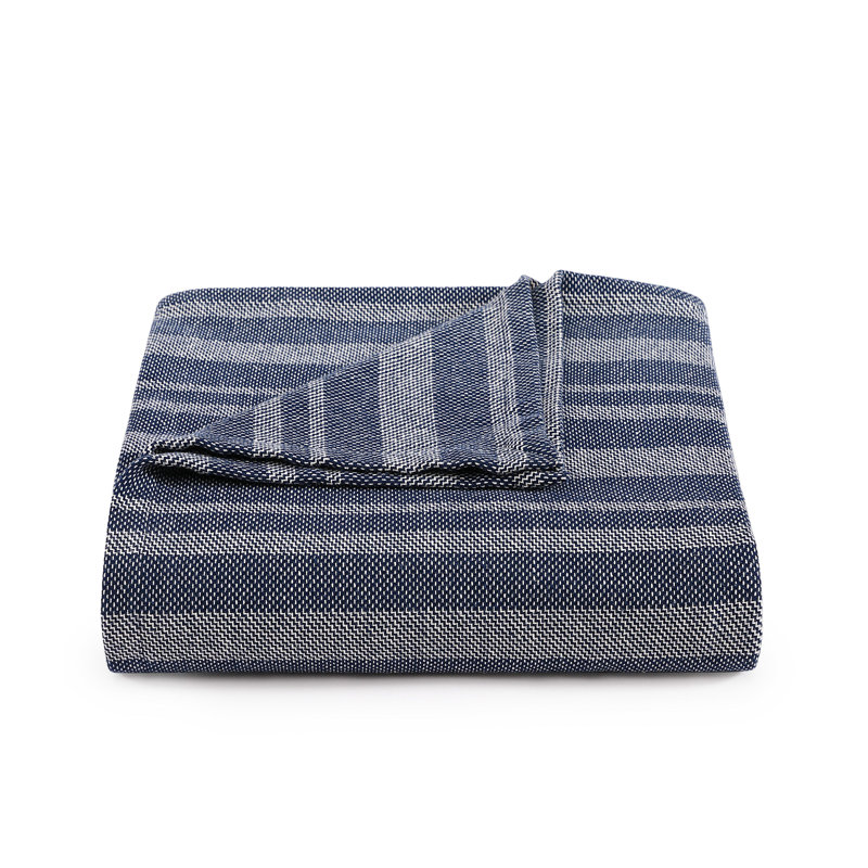 Couverture en coton piqué uni Tommy Hilfiger, Lit simple, Bleu clair