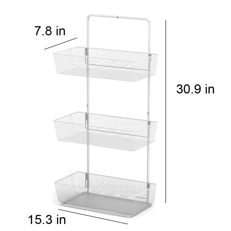 Arnish Metal Wall Organizer with Wall Baskets, White