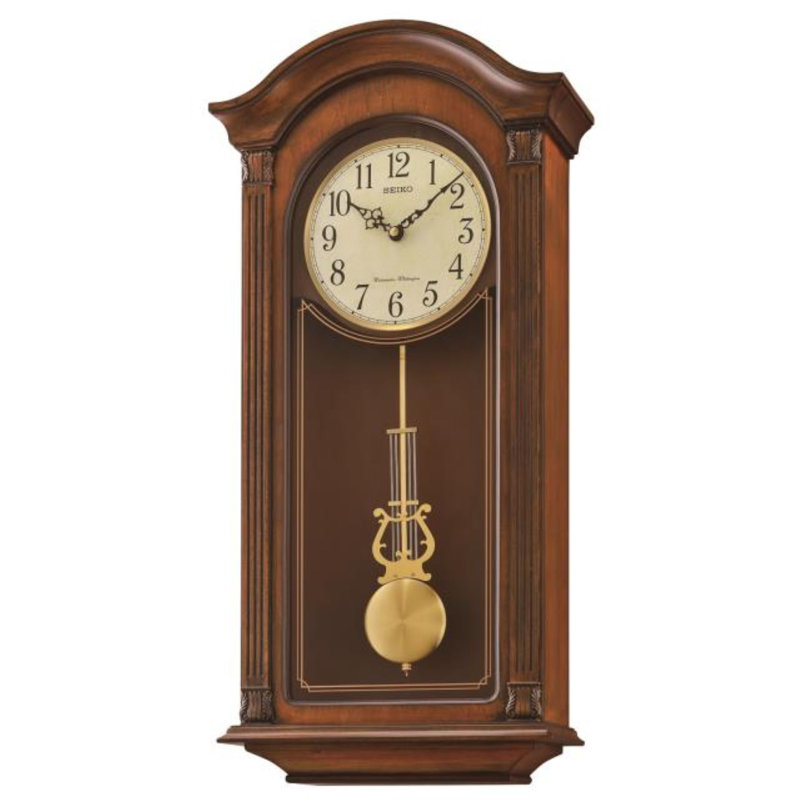 QXH066BLH Pendulum Wall Clock, Brown
