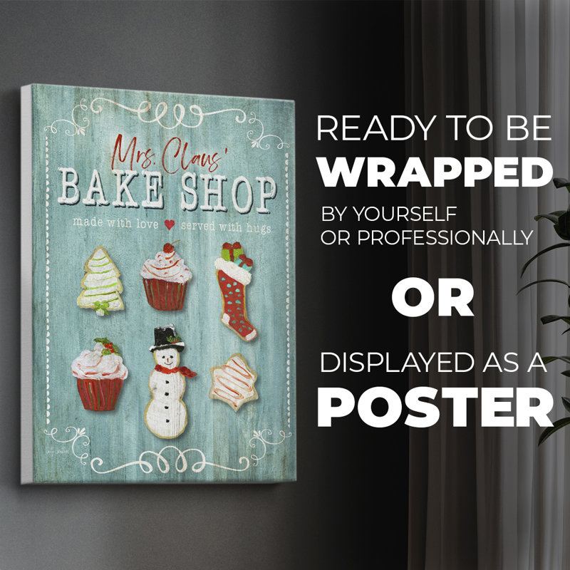 Mme. Claus Bake Shop - Impression sur toile seulement - NON-CADRE, H 36 po x l 24 po