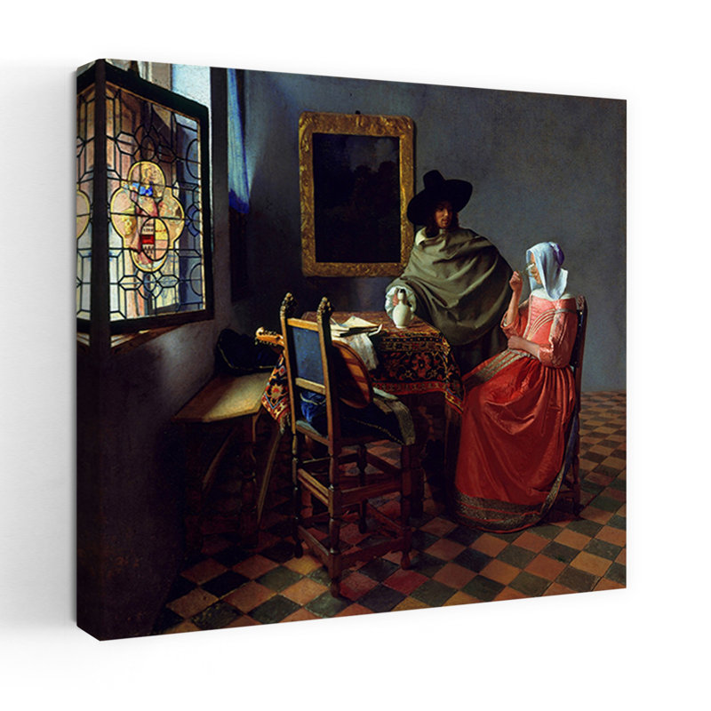 The Wine Classic Abstract Contemporary Architecture Wall Art Print by Johannes Vermeer - Wrapped Canvas Print