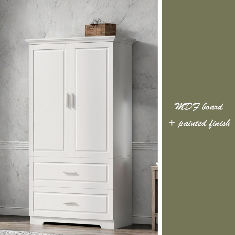 Armoire de rangement haute avec deux portes et tiroirs