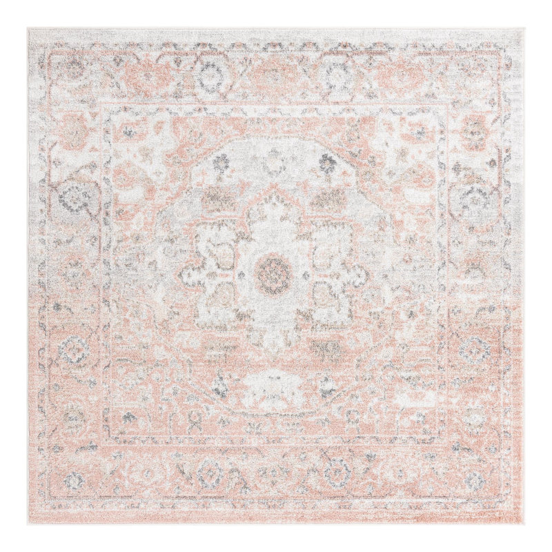 Tallula Oriental Rose Pink Rug, Square 6'1"