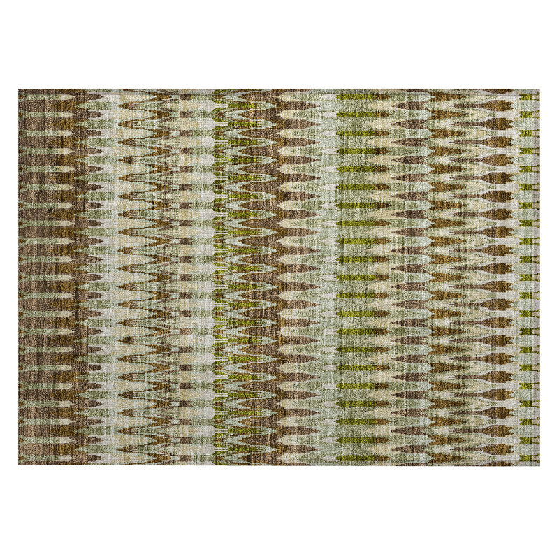 Washable Abstract Indoor / Outdoor Rug, Rectangle 1'8" x 2'6"