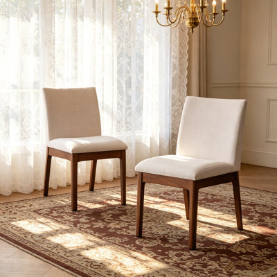 Modern Upholstered Dining Chair With Wood Legs