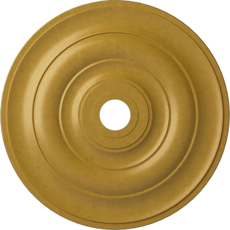 Médaillon de plafond Endurathane Jefferson, DE 26 1/2 po x P 3 5/8 po x P 1 1/2 po (convient aux auvents jusqu'à 5 po), fini or irisé peint à la main