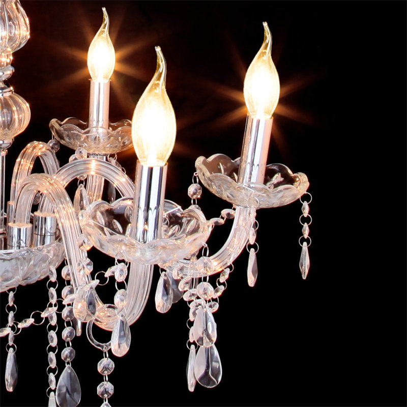 URBNLIVING 6 - Light Candle Style Chandelier, Silver