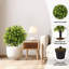 Arbre de buis artificiel en forme de boule de 24 po et fausses plantes en pot pour l'extérieur ou l'intérieur