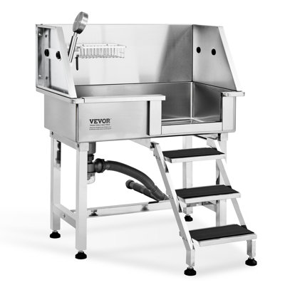 102cm H x 86.4cm W x 48.8cm D Metal Dog Grooming Tub