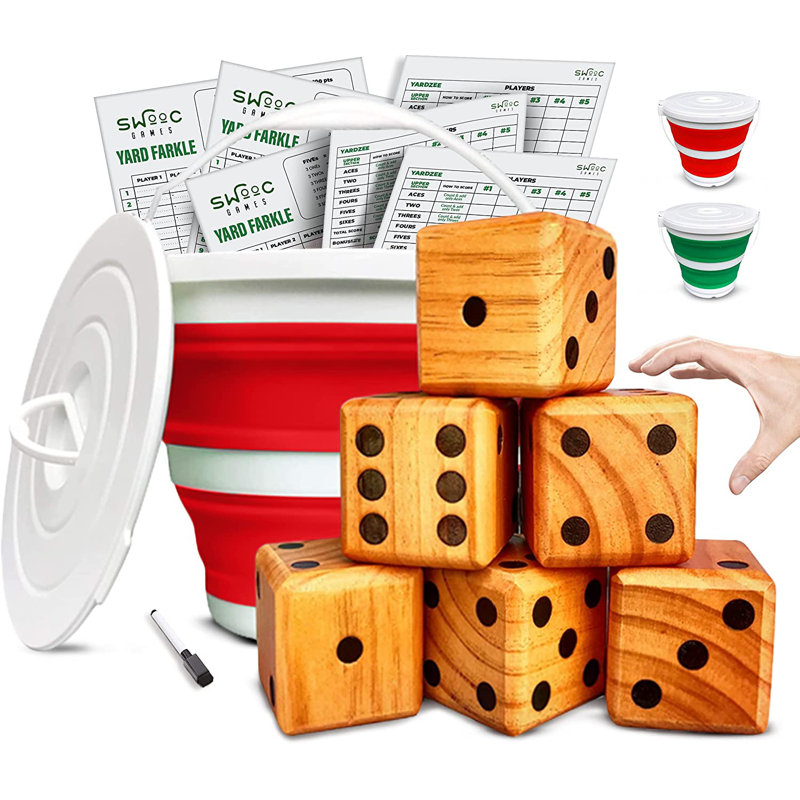 Jeu de société géant Yardzee & Yardkle, Rouge, H 3,5 po x l 3,5 po x P 3,5 po