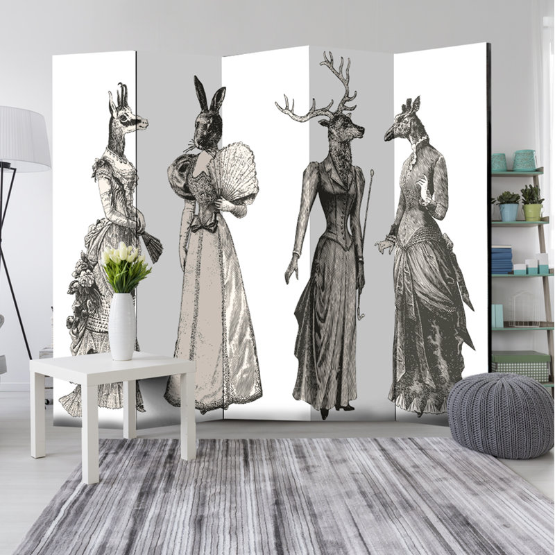 Stanton 172cm H Solid Wood Folding Room Divider, 5