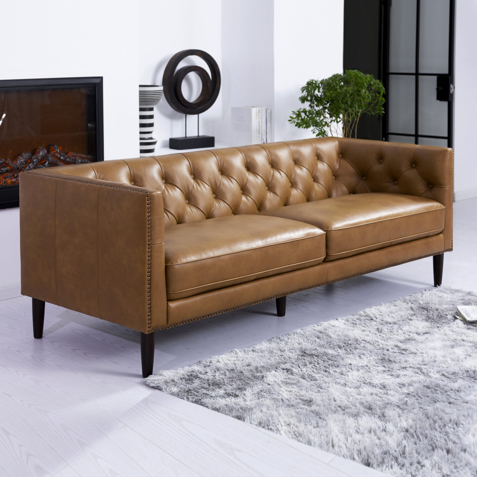 Woodford 84.6'' Upholstered Sofa, Brown