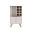 Aster 23" Wide Double Door Bar Cabinet and Glass door comparment, Eight bottle cubbies and stemware