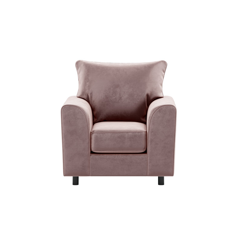 Awn Velvet Armchair, Powder Pink
