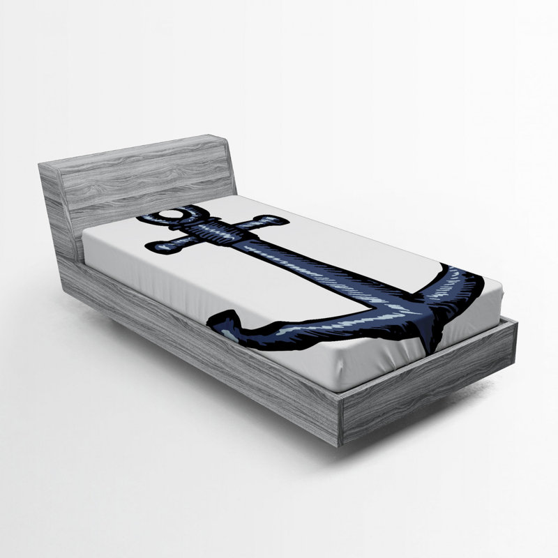 Drap-housse en microfibre Anchor, Drap-housse de taille simple