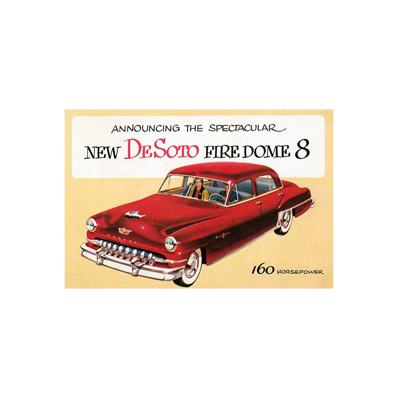 « new desoto firedome 8 », affiche rétro