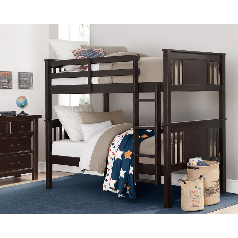 Alimi Kids Twin Over Twin Bunk Bed, Espresso