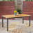 Wood Outdoor Eating Table With Iron Base, 72.67" X 34" 30 Dining Black Frame,