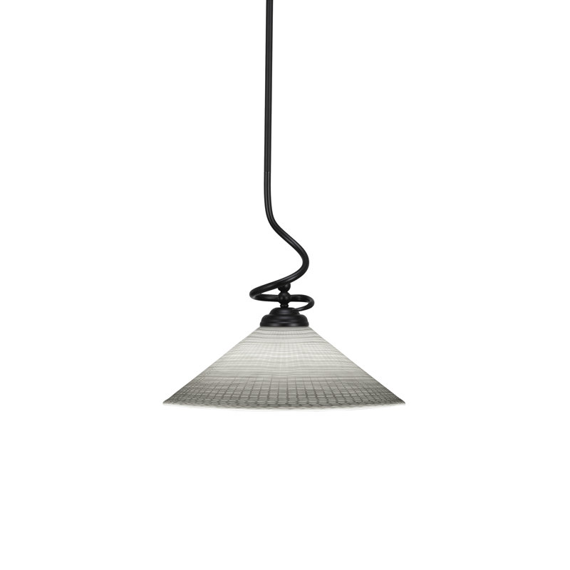 Capri Stem Hung Pendant, Black, Matte Black