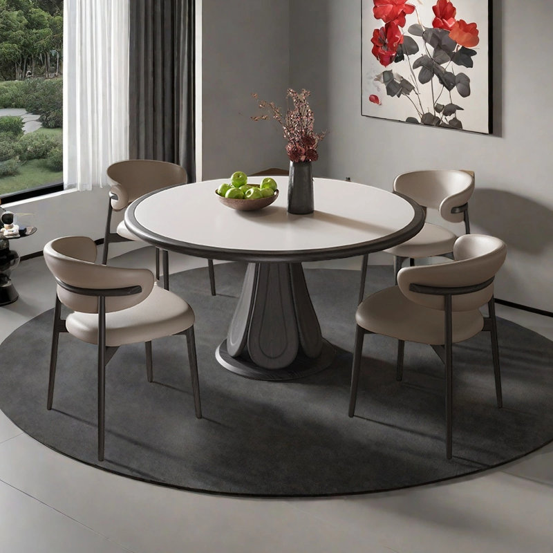 Table de salle à manger ronde Retro, H 29,53 po x L 47,24 po x l 47,24 po