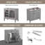 Meuble-lavabo 36 po sans lavabo, base d'armoire seulement, armoire de salle de bain avec tiroirs, structure solide et panneau de fibres à densité moyenne-252042847