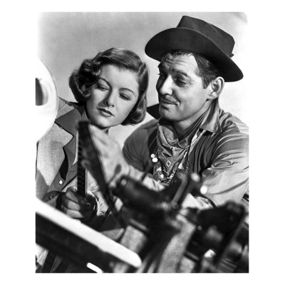 " Clark Gable And Myrna Loy Looking At Negative "