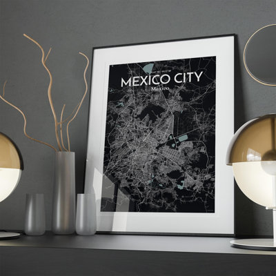 Mexico City Map In Midnight - No Frame Print