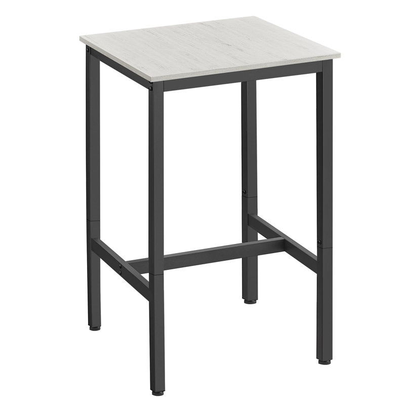 Belldas Square Metal Outdoor Bar Table , 60cm cm W 60cm cm D, Black, Vintage White