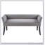 Élégant banc décoratif gris avec structure en bois massif et siège rembourré, parfait pour les vestibules et les salons-102962432-102962436