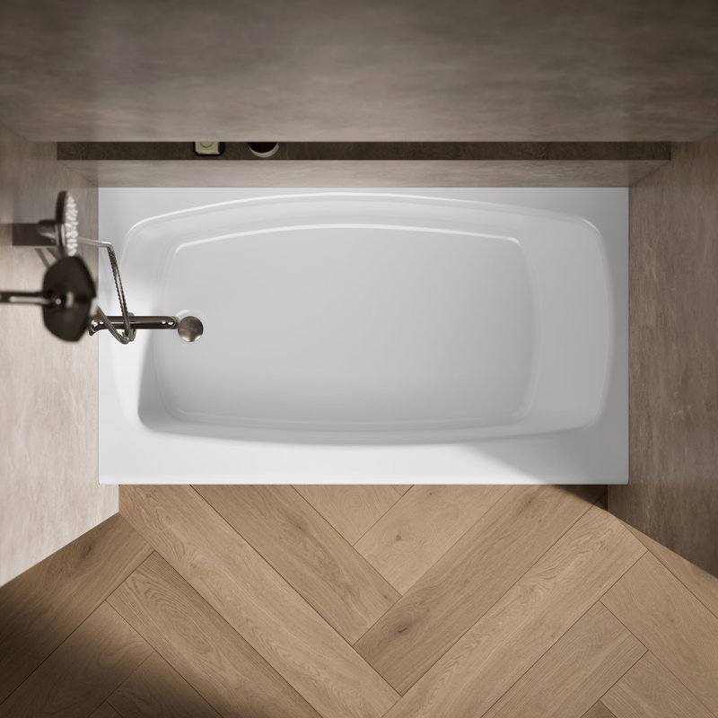 Seaforth™ 54" x 30" Alcove/Tile in Soaking Cast Iron Bathtub, White, Left