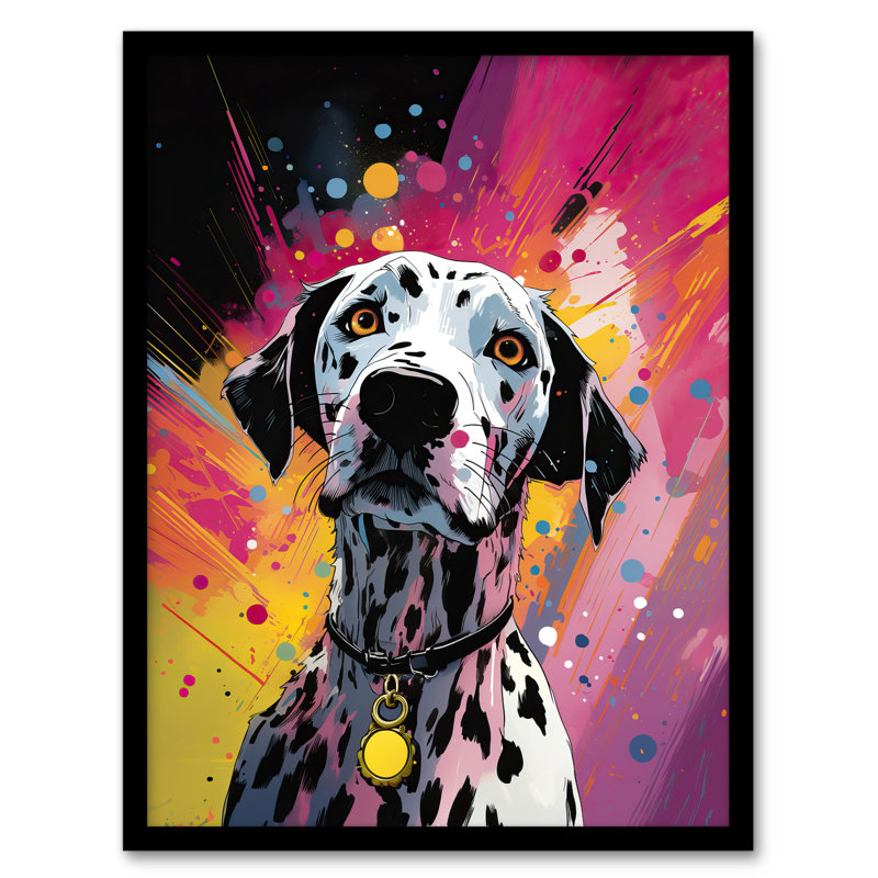 Dalmatian Dog Lover Purple Orange - Single Picture Frame Print