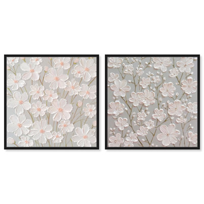 «Neutral Serenity Floral Art», ensemble de 2 impressions sur toile par 