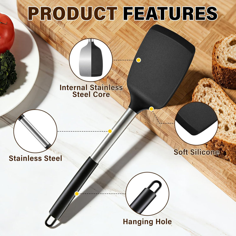 Ensemble d'ustensiles de cuisine en silicone 5 pièces