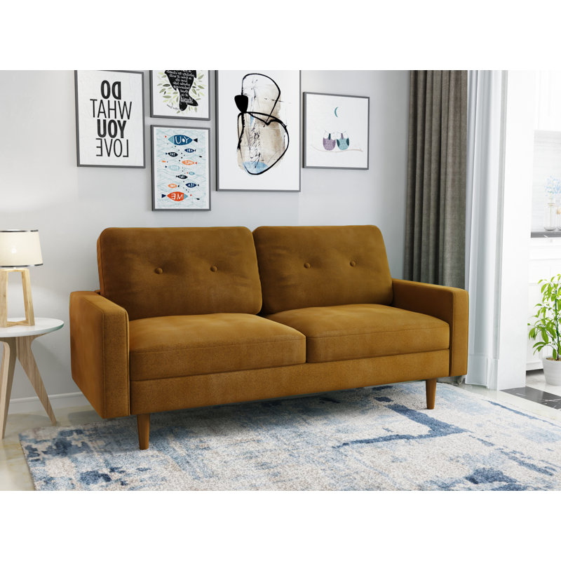 70'' Velvet Sofa, Ginger Velvet 