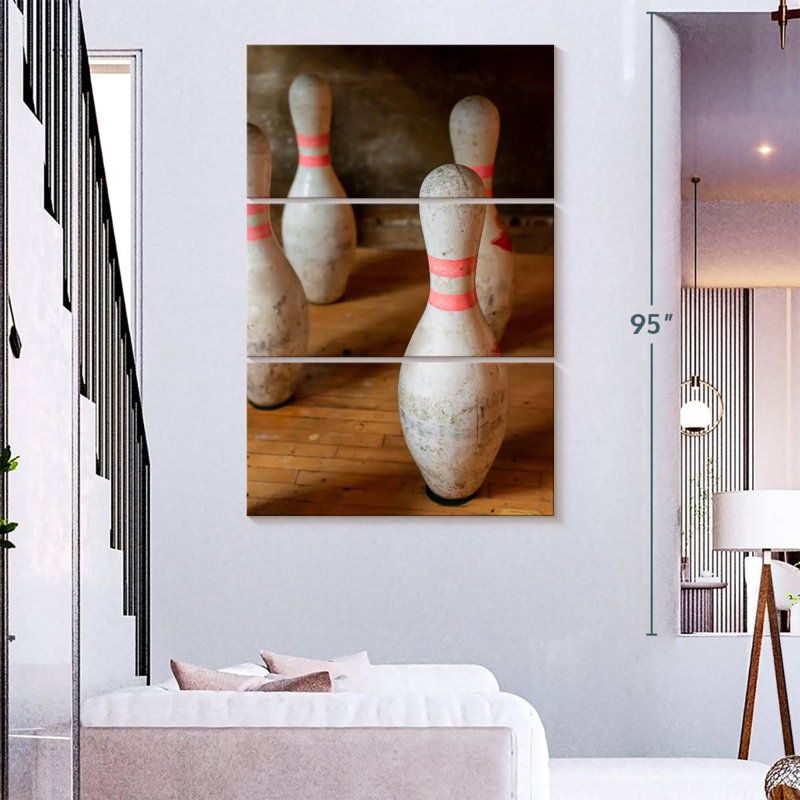 Old Bowling Pin Set, 38" H x 24" W
