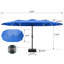 Parasol de patio à énergie solaire de 15 pi avec 36 lumières DEL - Conception à double face et base transversale pour la piscine, la terrasse et la cour-1653998594