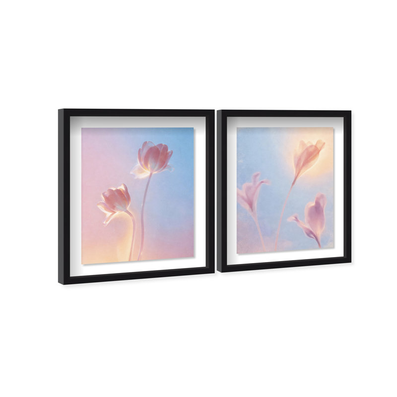 Iridescent Spring Set Framed Graphic Art, 25.5"H x 21.5"W, Black Shadowbox