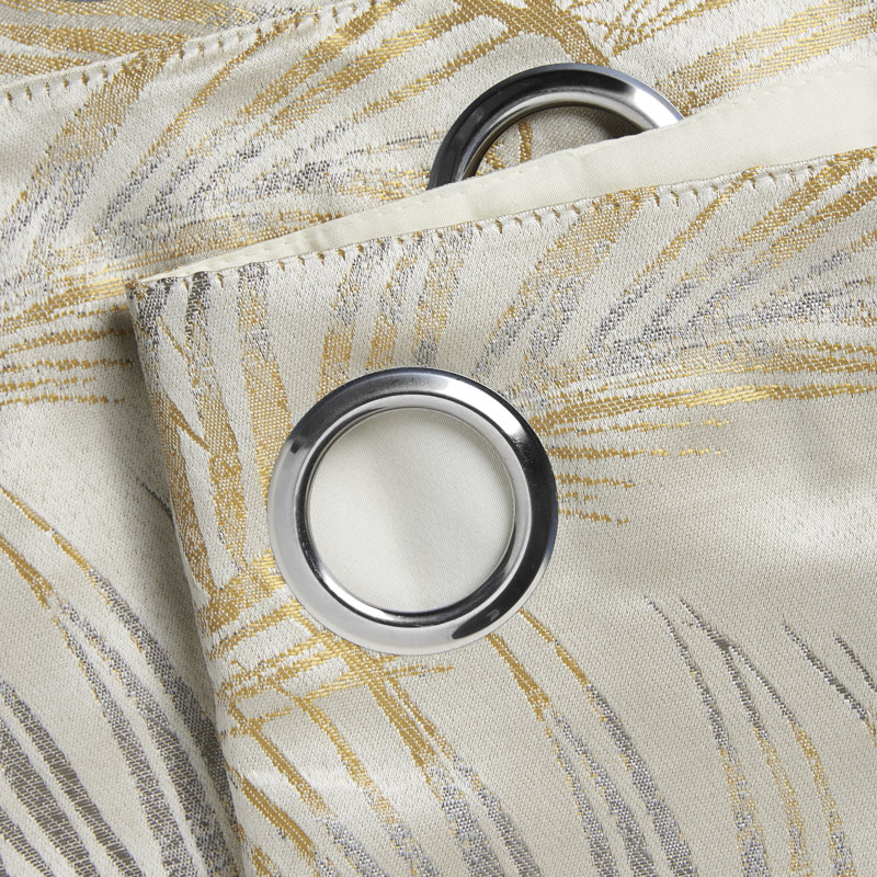 Porphyrion Fiji Room Darkening Eyelet Curtains, Ochre, 168 W x 137 D cm