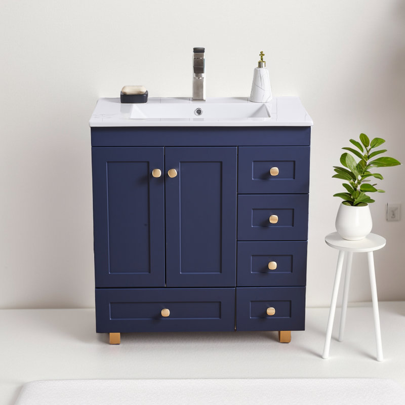 Modern Blue 30" Single Bathroom Vanity Set