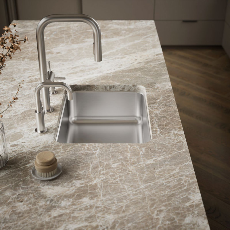 Undertone 23" L x 17-1/2" W x 7-5/8" Extra-Large Squared Under-Mount Single-Bowl Kitchen Sink